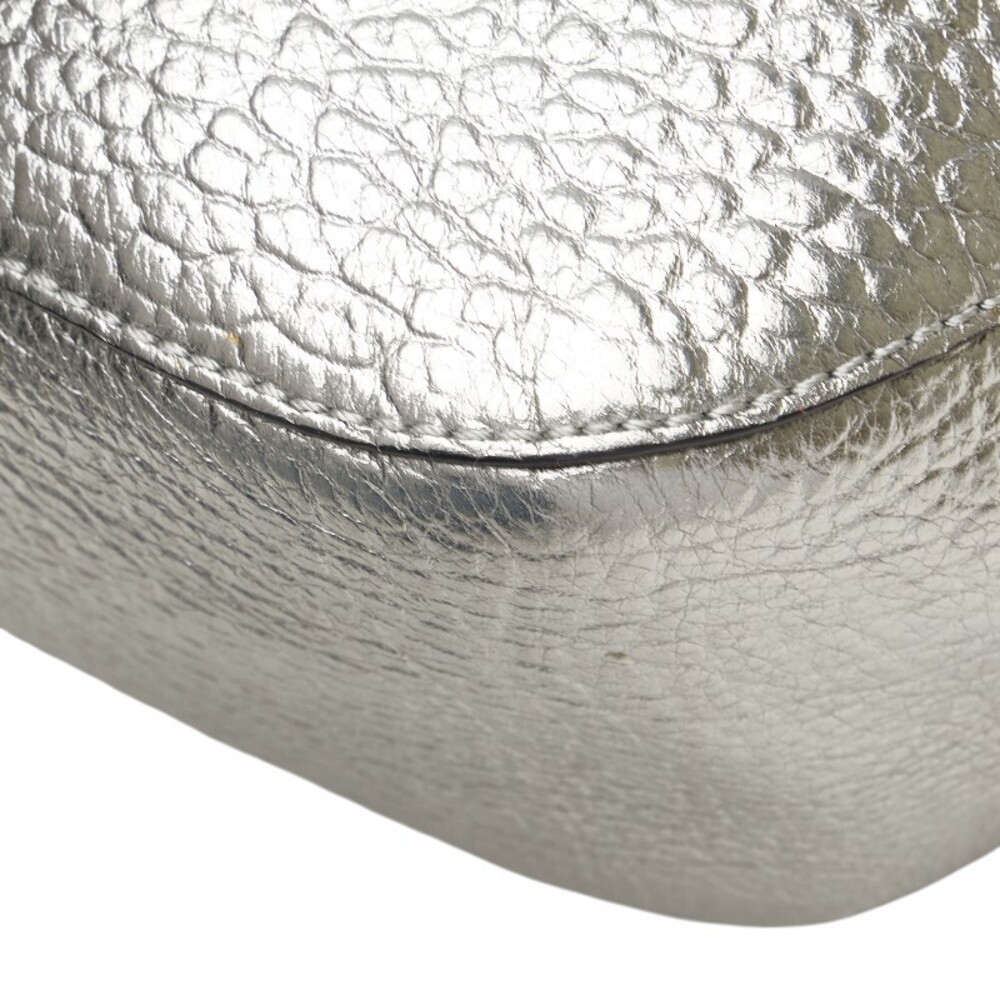 Burberry logo plate handbag shoulder bag silver leather - Picture 8 of 9